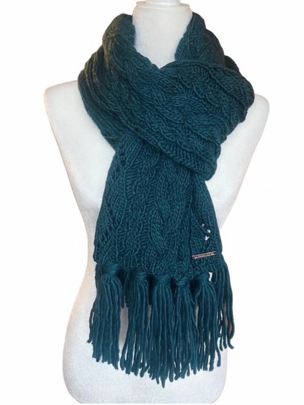✨$36✨NWT•Michael Kors• Pointelle Cable Knit Scarf | Teal Blue